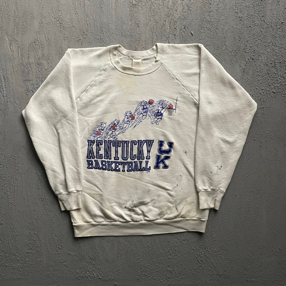 Vintage‎ Kentucky Basketball Sweatshirt Men XL White 80s